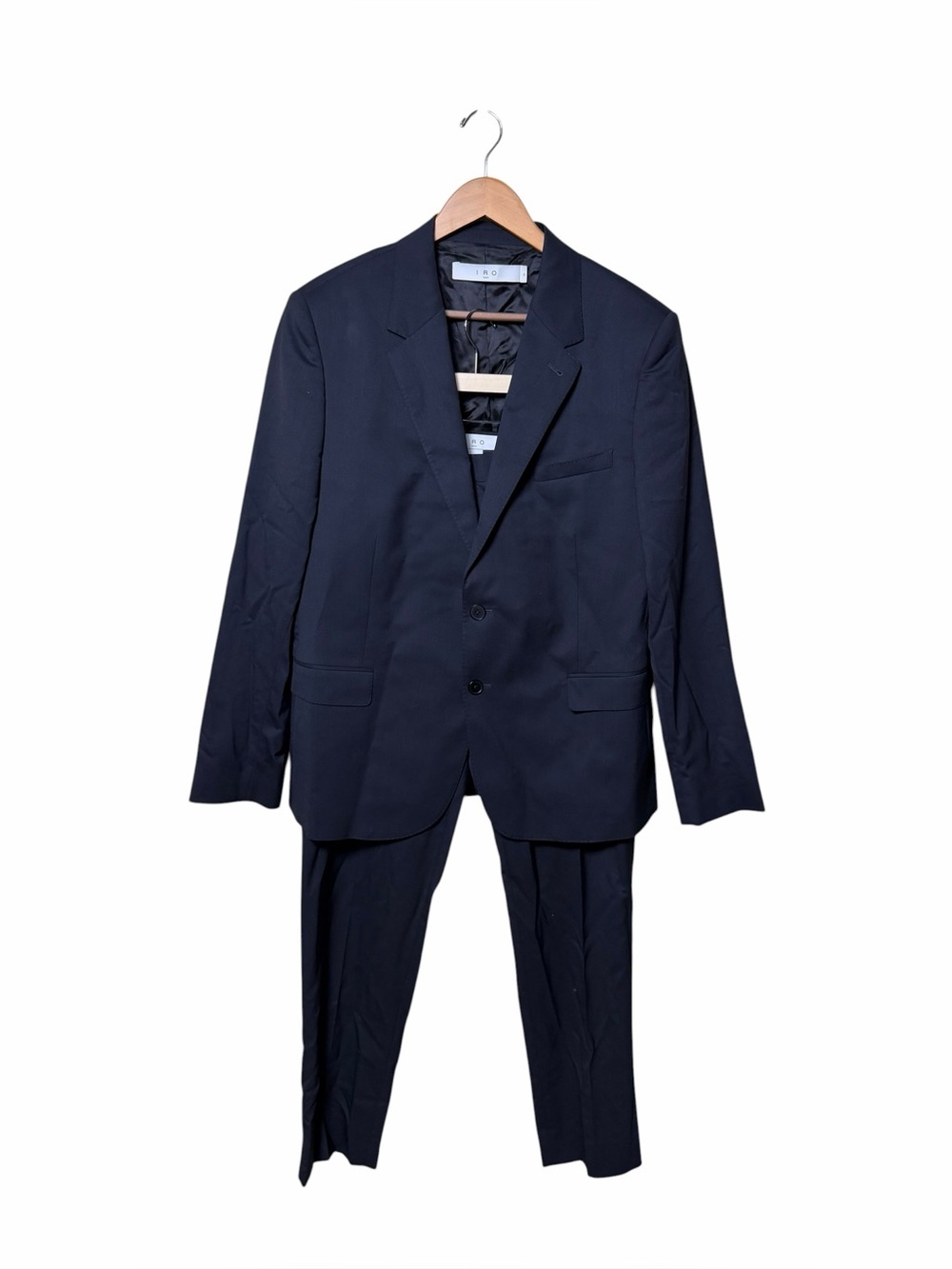 IRO Paris Nigel Men’s Navy Wool 2 Piece Suit Blazer Pants Size 52 US XL